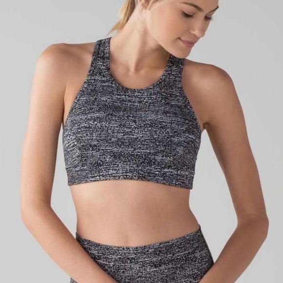 Lululemon, Air Time Sports Bra, Black & White, 10 - Picture 2 of 7